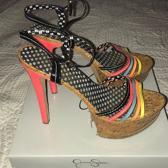 Jessica Simpson | Shoes | Jessica Simpson Size 1 Multi Color Heel ...